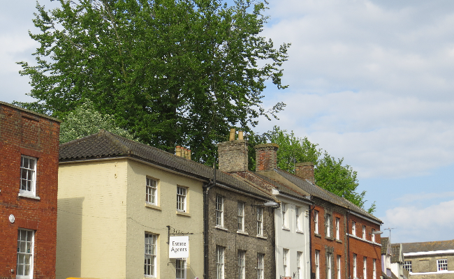 Terraced properties in North Walsham